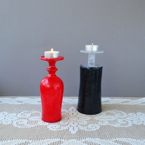 Tall glass tea light candle holder lantern Taper candle stand Decorative candle tealight holder Wedding table decor centerpiece Winter
