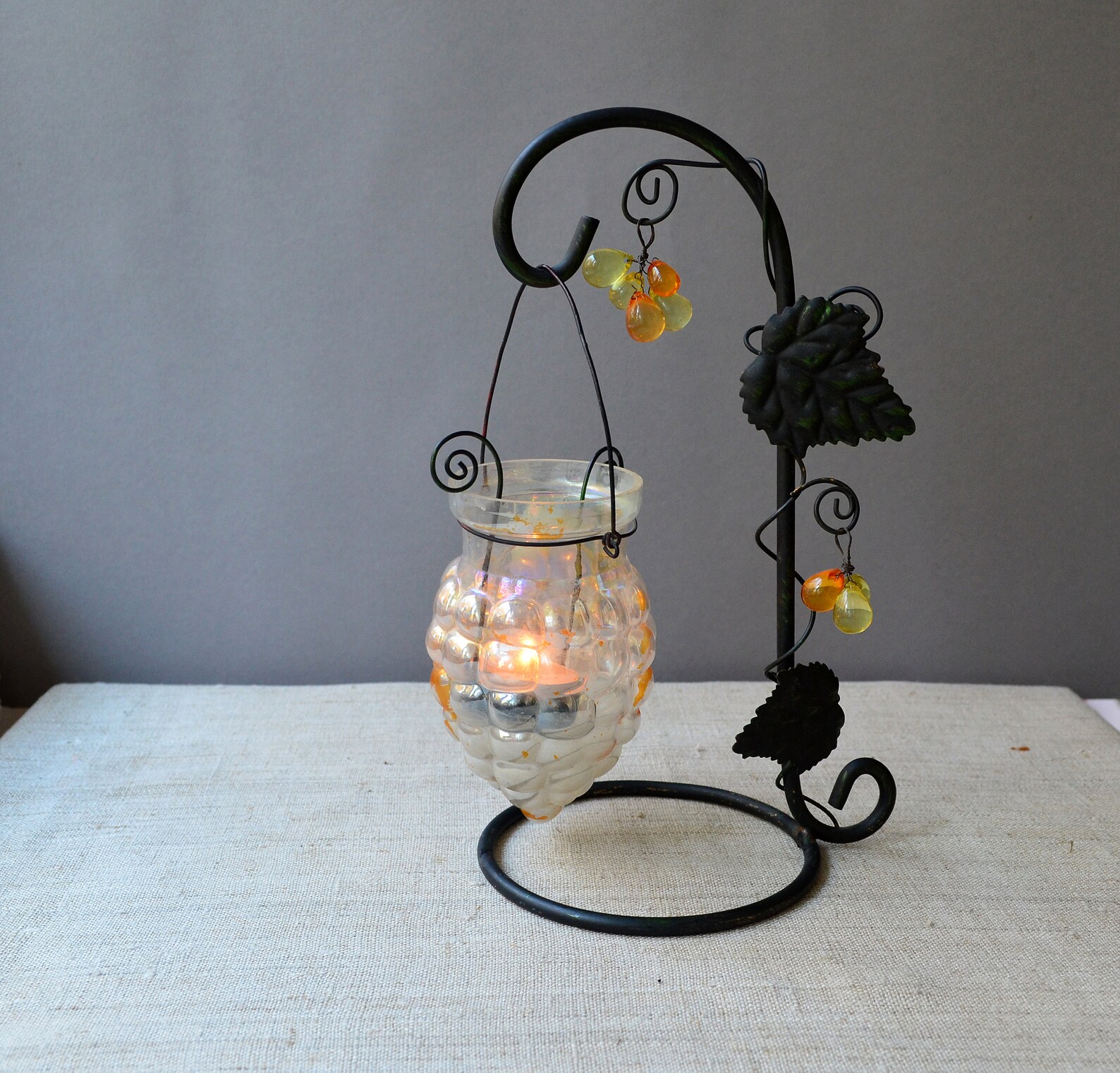Glass metal candle tea light holder lantern Tealight Etsy