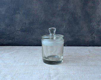Clear Glass Apothecary Bottle with Lid: Herb Jar, Kitchen Canister