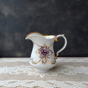 Ceramic floral pitcher Milk water jug Lemonade cocktail pitcher Juice wine carafe Beverage jug Iced tea pitcher Cottagecore decor