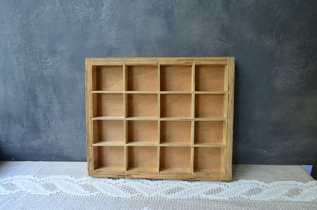 Wood Storage Shadow Box Knick Knack Display Box Wooden Tool Craft