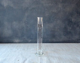 Frasco medidor de farmacia de vidrio transparente Recipiente químico Frasco de boticario retro Vaso de precipitados Tubo de propagación