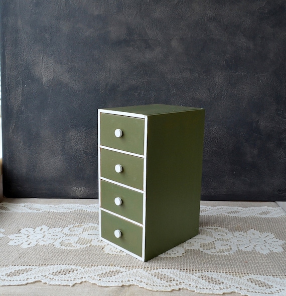 Mini Storage Chest Drawers Wooden Jewelry Trinket Box Keepsake