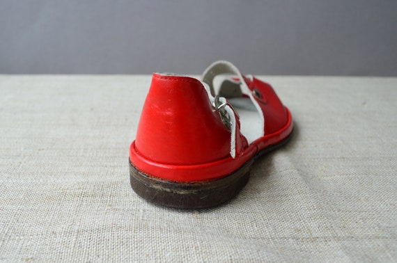 Red open toe leather sandals toddler shoes Girls … - image 9