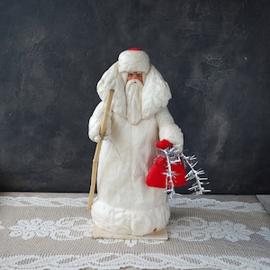 USA】ヴィンテージ ホワイトコート サンタクロース置き物