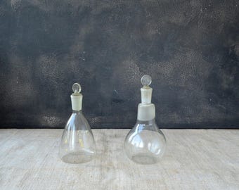 Kleine doorzichtige glazen fles met deksel Chemie-laboratoriumfles Apothekerpot Retro apotheekfles