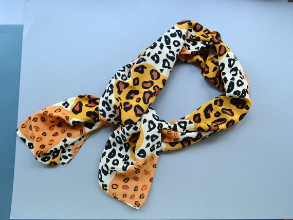 Animal print silk oblong scarf African inspired l… - image 3