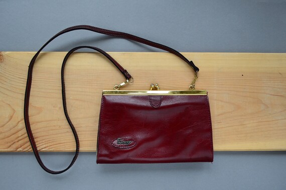 burgundy leather purse
