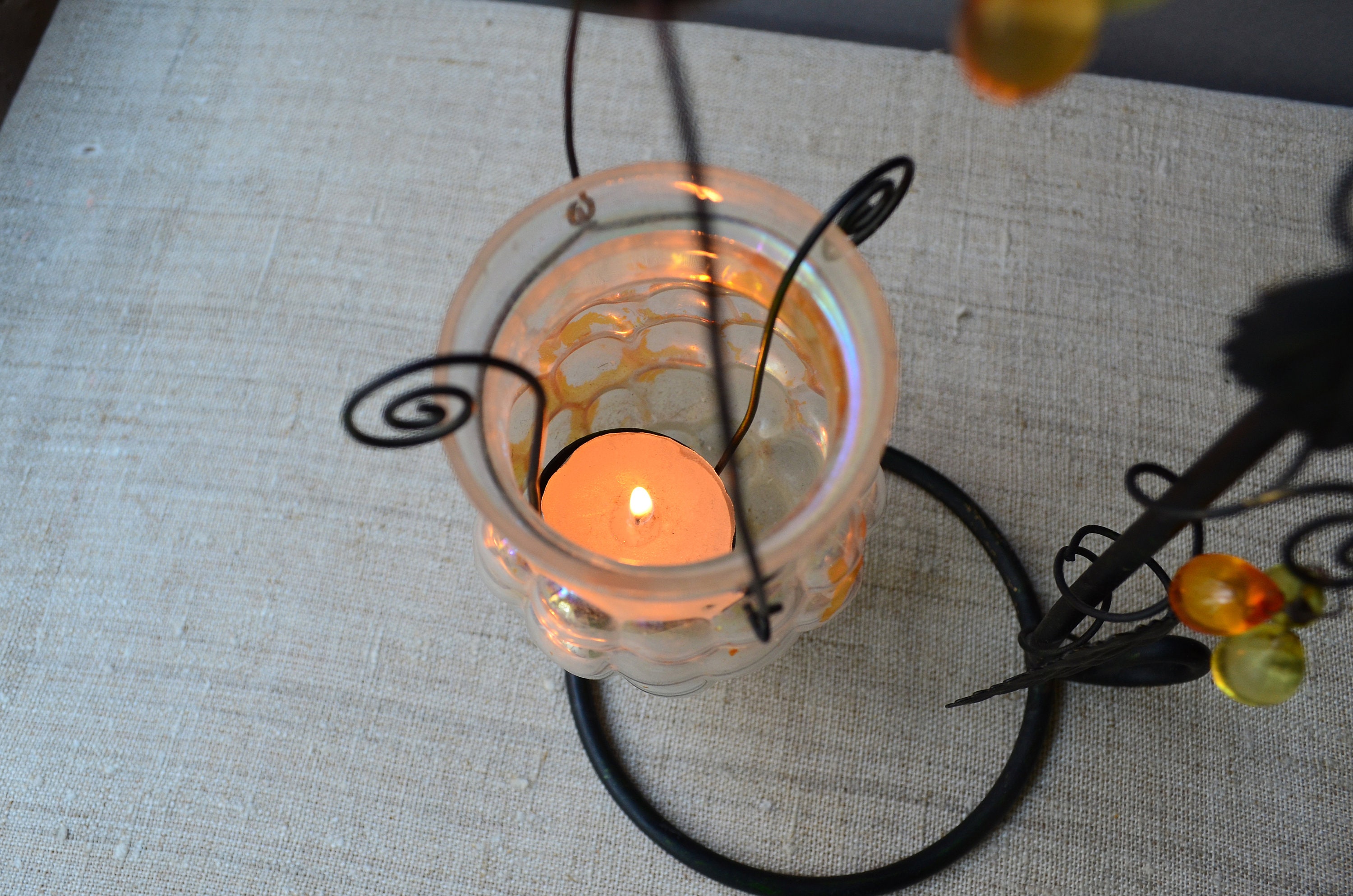 Glass metal candle tea light holder lantern Tealight Etsy