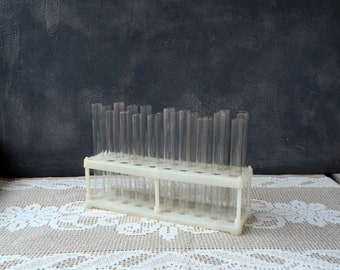 Clear test tube stand Science lab test tube holder Lab Glass Vials Propagation station Metal rack Flower vase Retro apothecary Pharmacy too