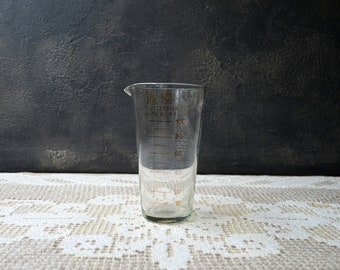 Frasco de farmacia de vidrio transparente: Frasco medidor de medicamentos, decoración de boticario, florero pequeño