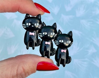 Broche chat noir, cadeau Kawaii pour amoureux des chats, chat fou