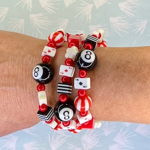 Bracciale a 8 sfere - Bracciale con perline di gioielli Rockabilly di Las Vegas