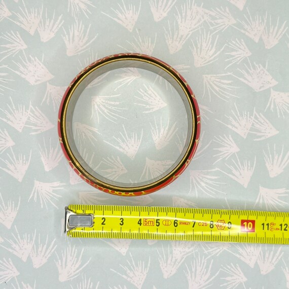 RED Bangle, Red Gold Bangle, Reptile print Bangle… - image 4