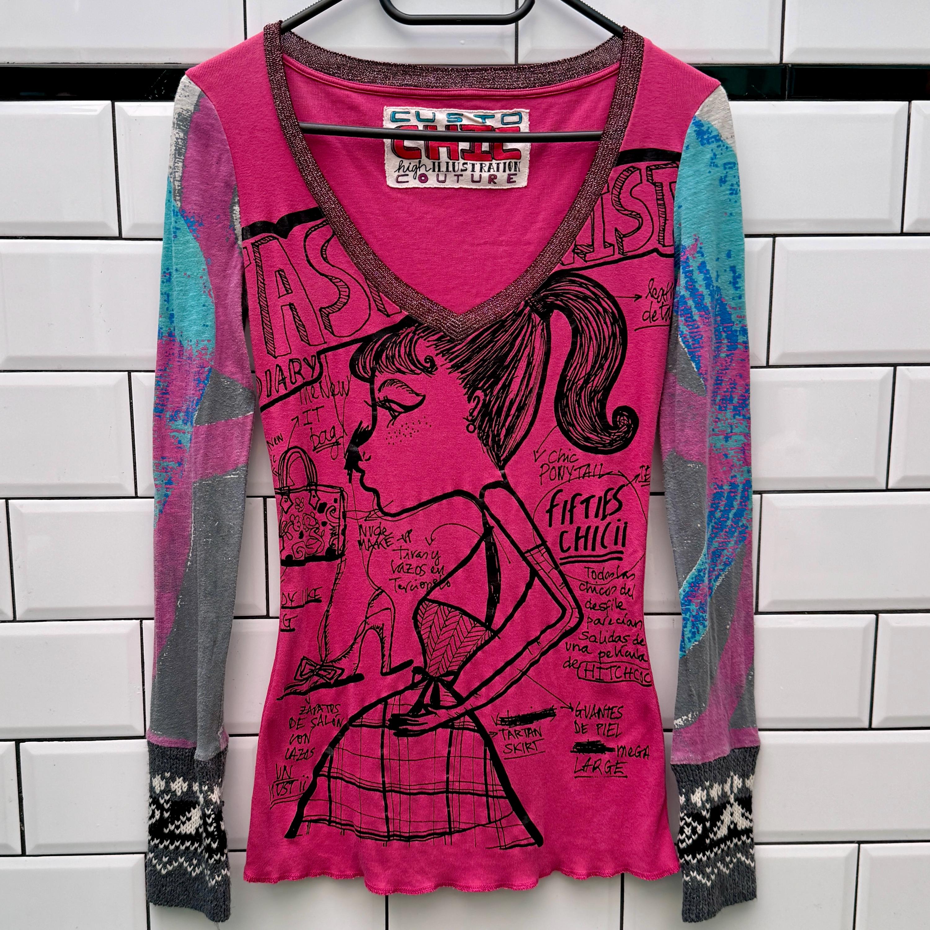 Pink Long Sleeve Y2k - Etsy