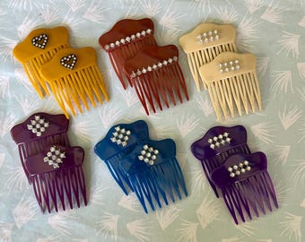 Vintage Hair Comb Set of 3 - Vintage Lot of Hair Combs 80s  display picture 3