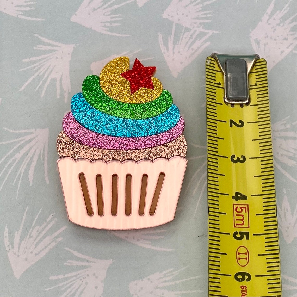 Cupcake Brooch Rainbow Cupcake Brooch Cupcake Glitter Etsy Nederland
