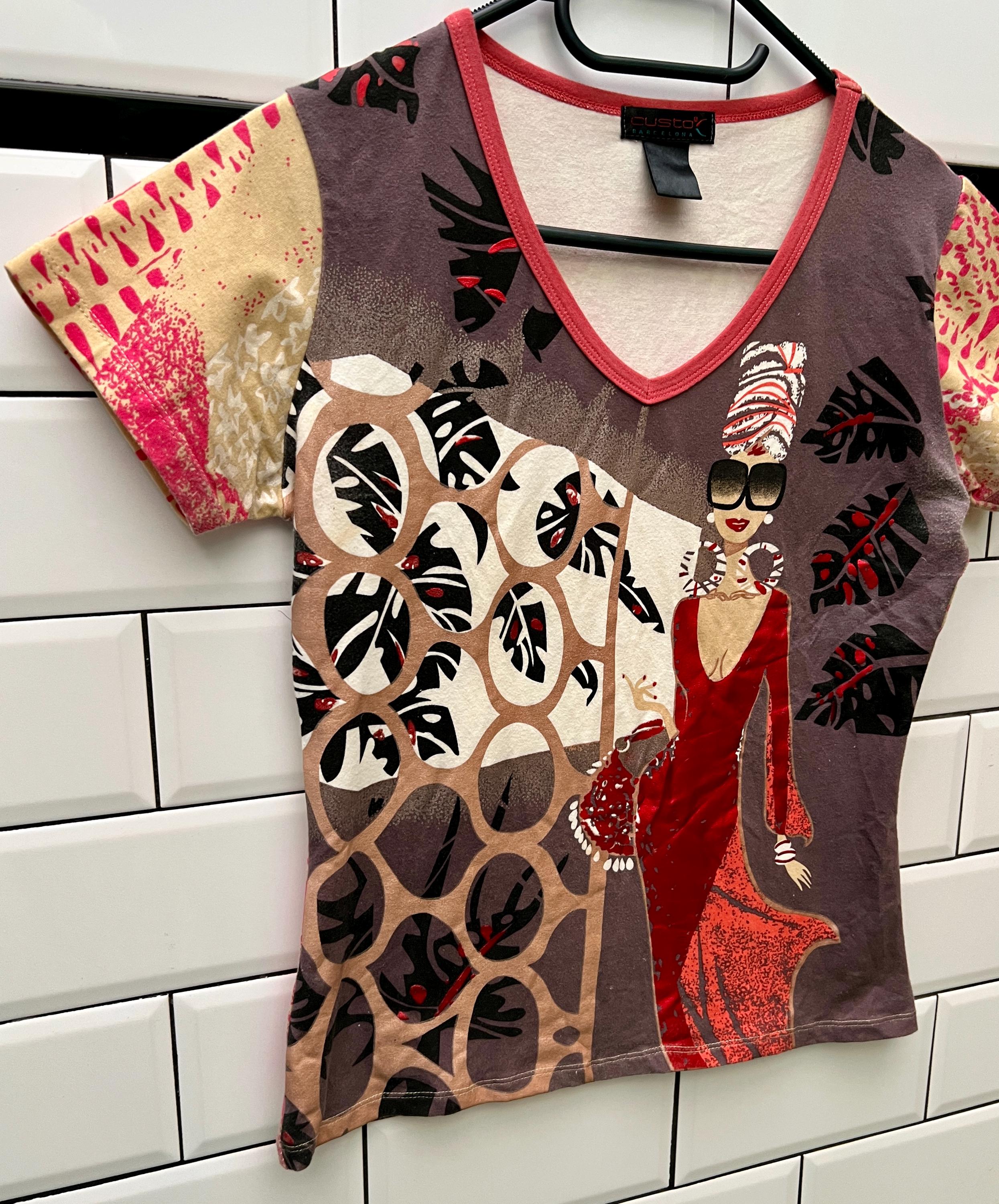 CUSTO Barcelona Top, Vintage Graphic Top Y2K - Etsy