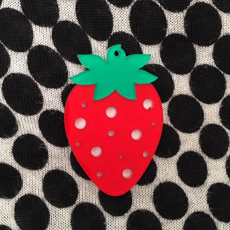 Acrylic Brooch Strawberry Brooch Plastic Brooch Strawberry Pin Strawberry Jewelry Fruit Brooch