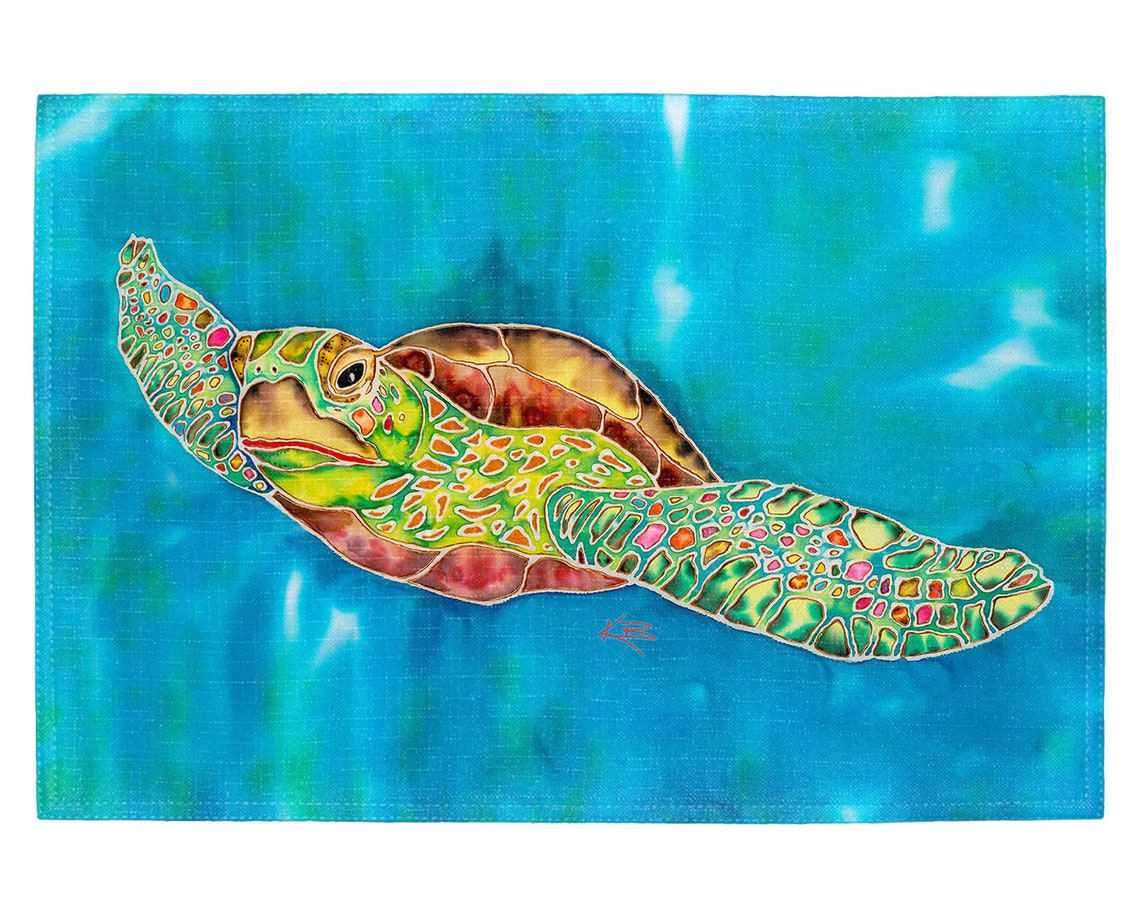 Swimming Turtle Placemat Etsy