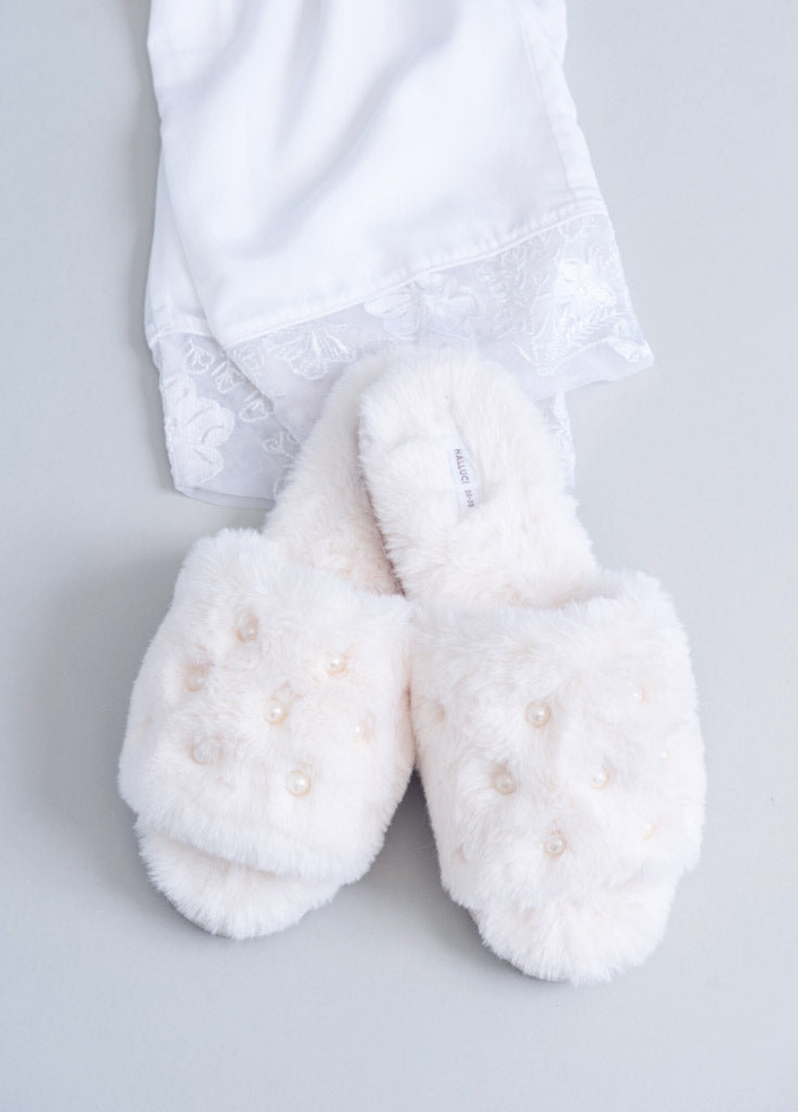 fuzzy bride slippers