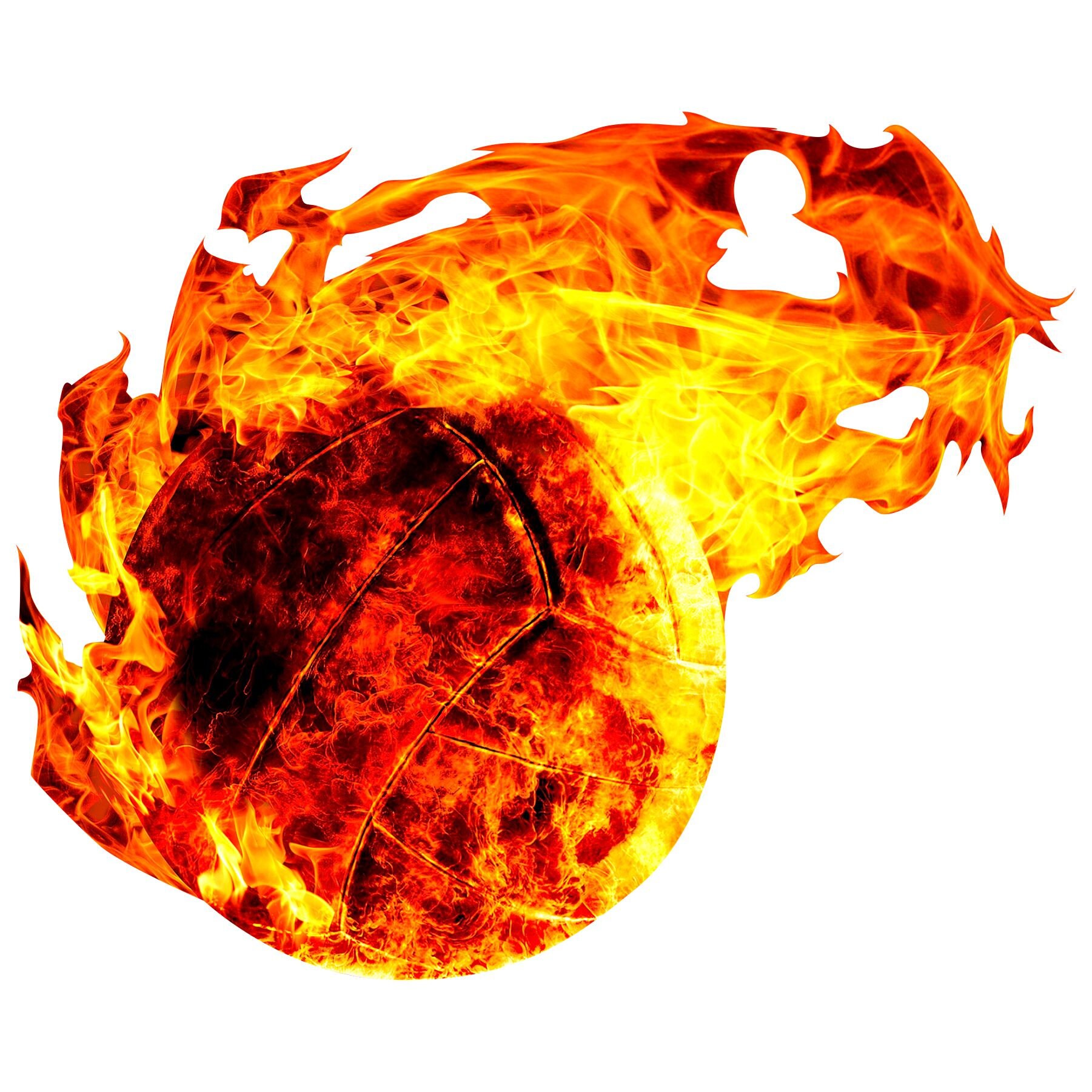 Fireball volleyball vinyl decal full color fireball Etsy