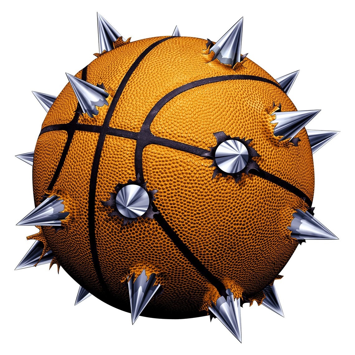 Full color spike basketball vinyl decal full color basketball Etsy