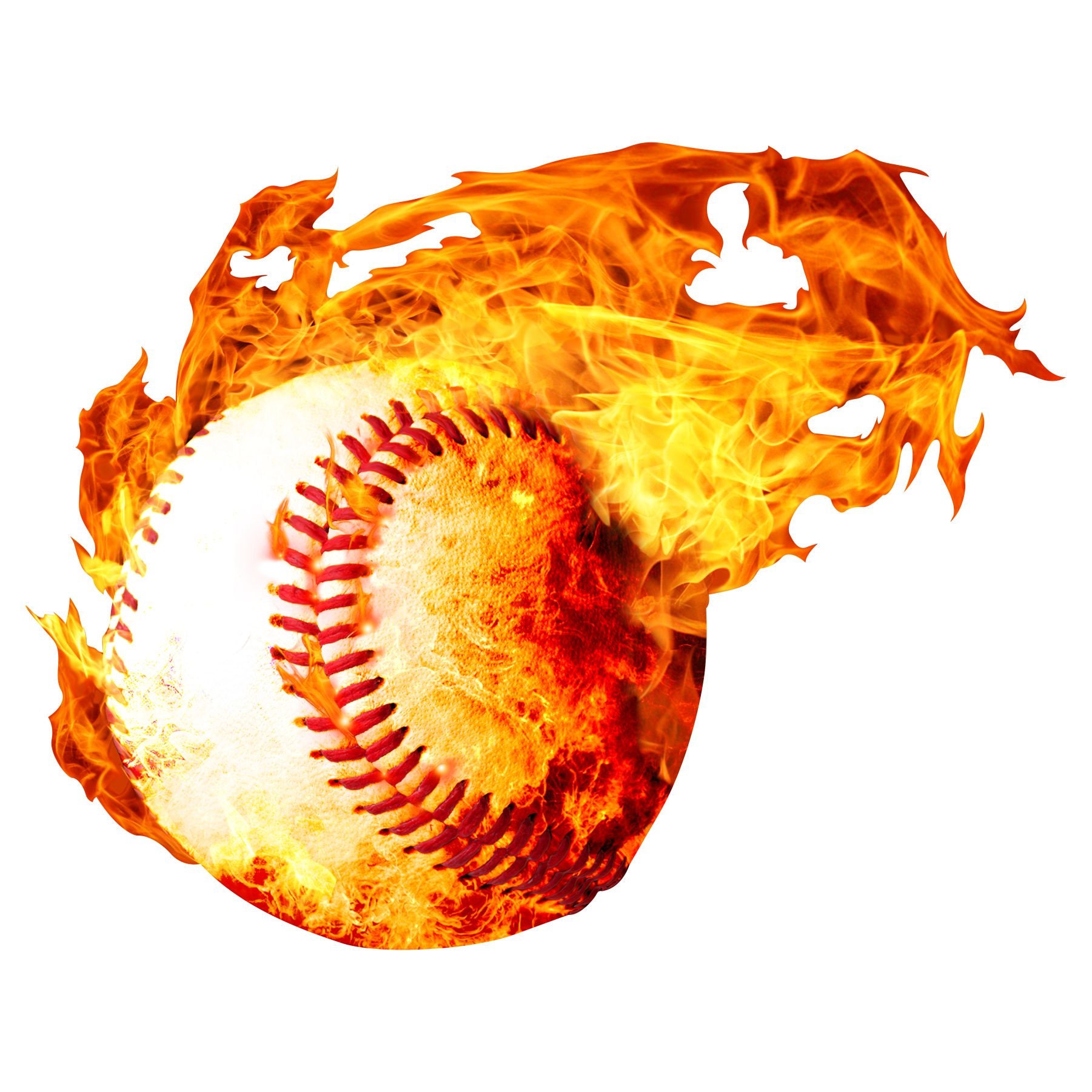 Fireball Baseball Vinyl Decal Full Color Fireball Decal - Etsy