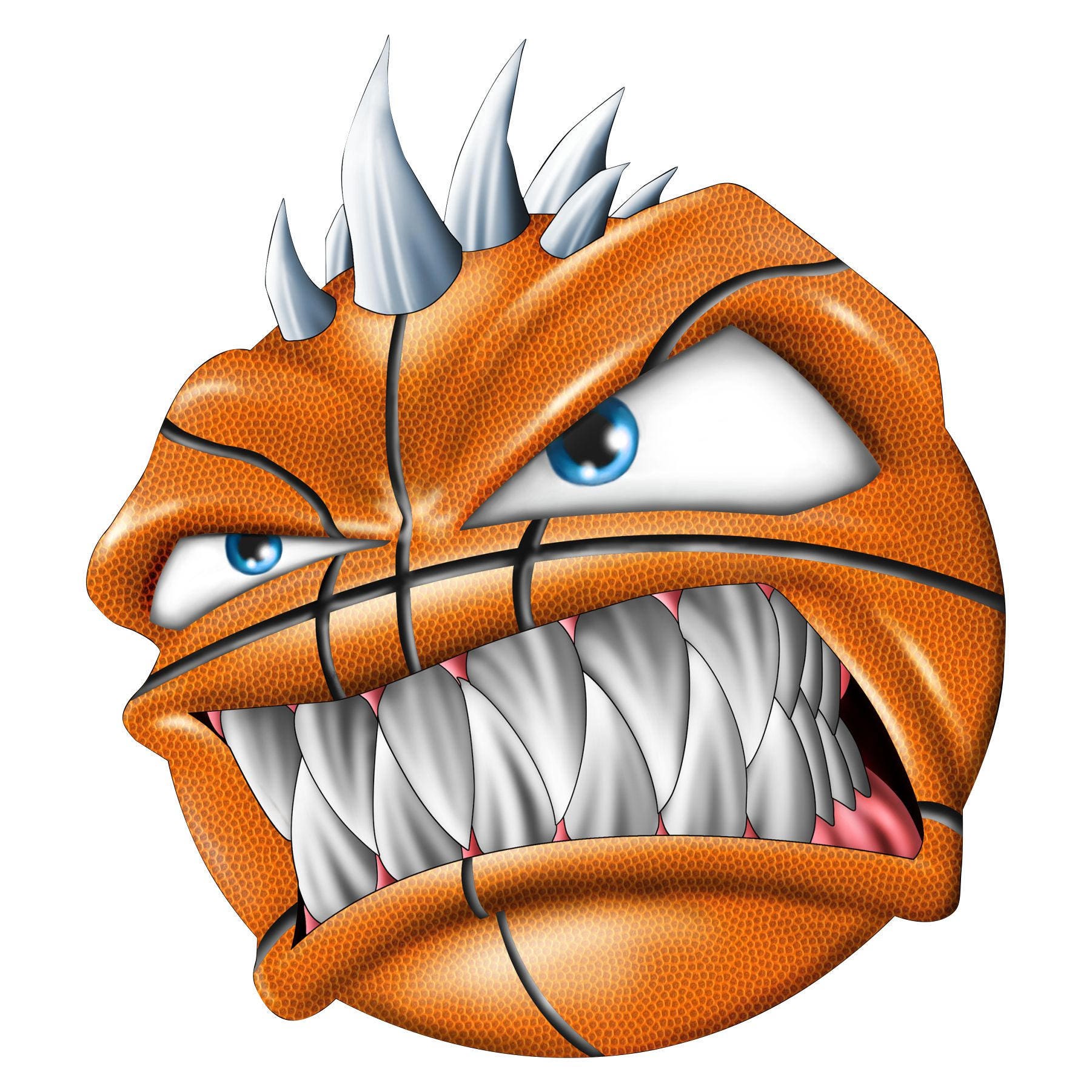 Monster basketball face vinyl decal full color crazy Etsy