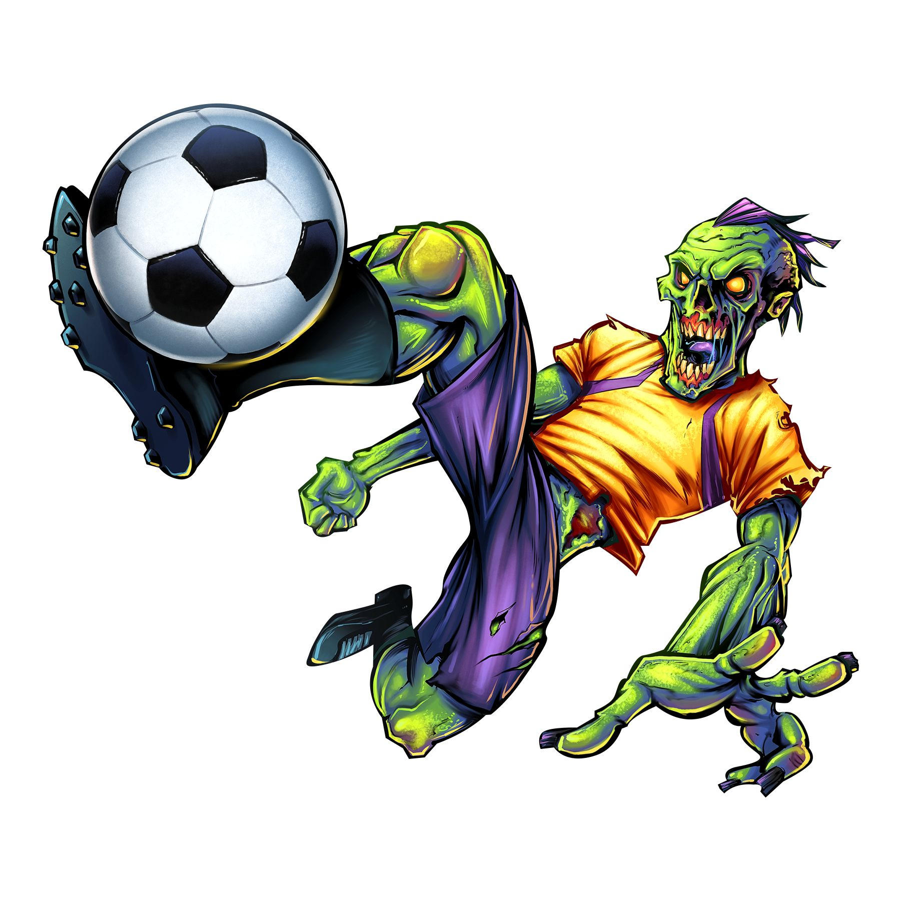 Zombie Soccer Vinyl Decal Full Color Zombie Soccer Decal Etsy