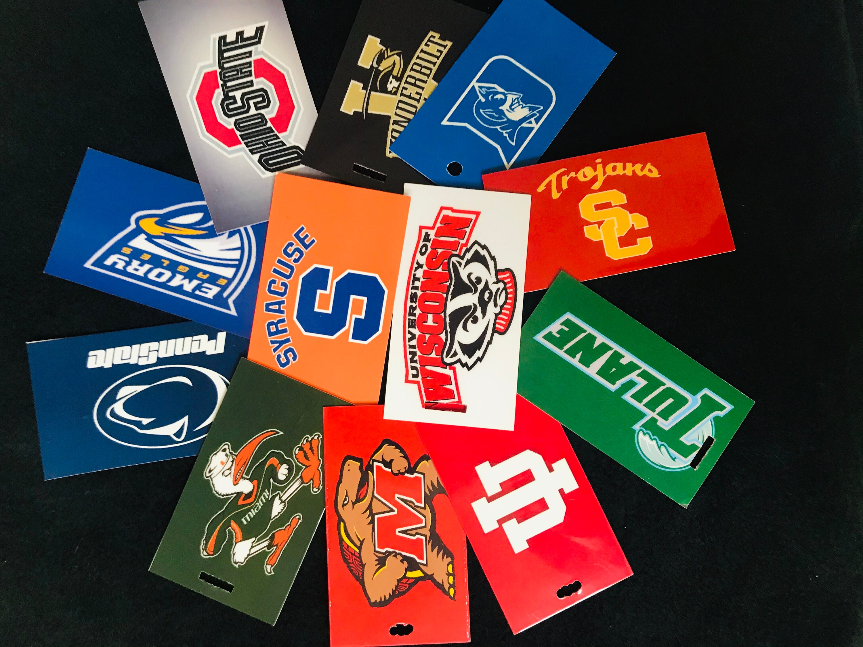 Laminate Personalized College Luggage Tags Laminated College Etsy