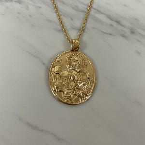 Saint James 18K Gold Vermeil Sterling Silver Medal Necklace