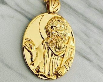 Saint John The Baptist Necklace - 18K Gold Vermeil, Saint John Pendant