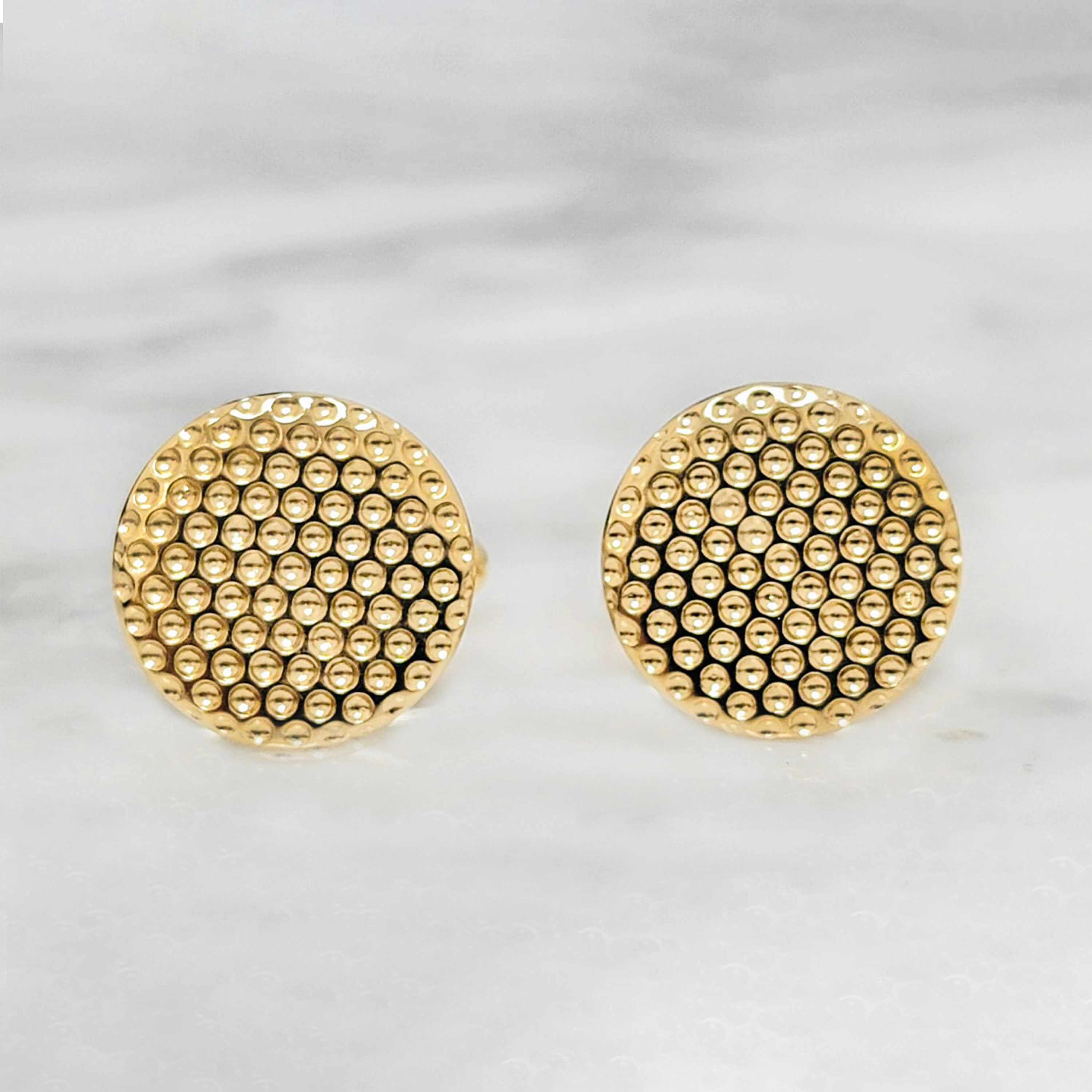 Golf Ball Cufflinks 18K Gold Plated Sterling Silver