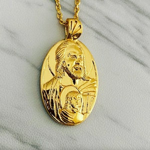 Saint Jude Necklace: 18K Gold Vermeil Pendant, Sterling Silver Chain