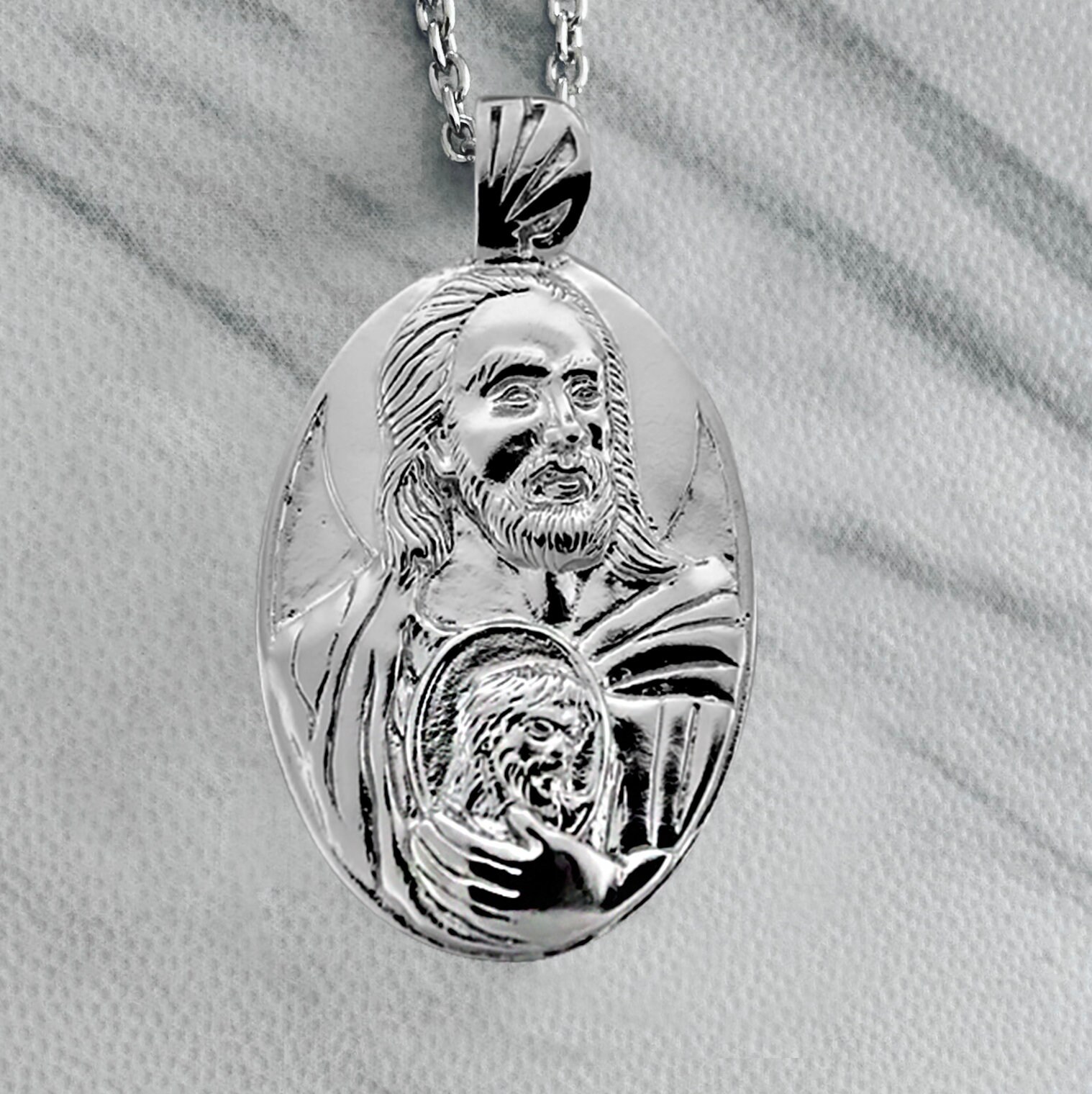 Saint Jude Necklace Sterling Silver, Saint Jude Necklace - Etsy