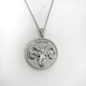 Aries Zodiac Necklace for Men - Sterling Silver, Horoscope pendant