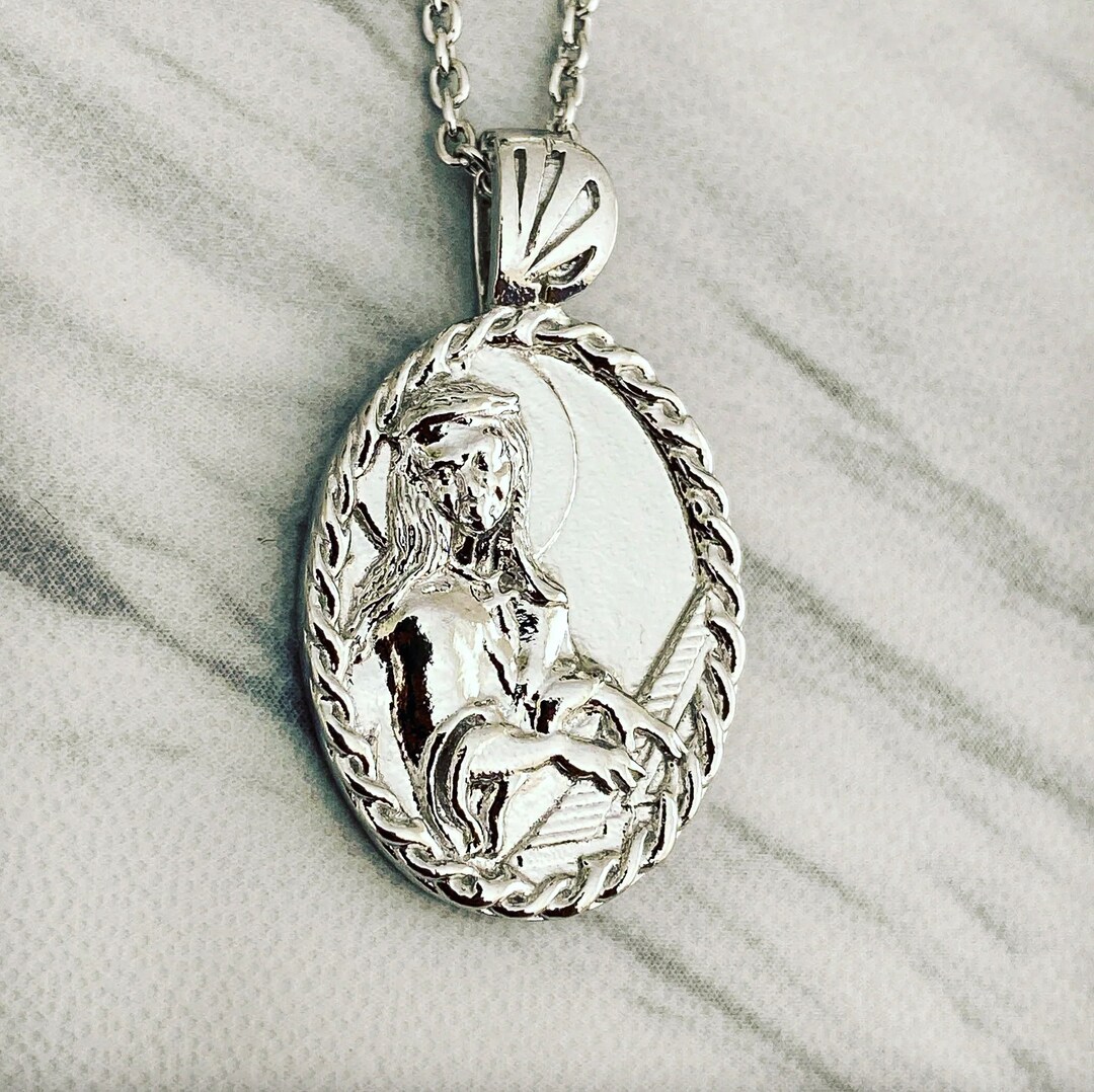 Sterling Silver Saint Cecilia With Piano Necklace With Chain - Etsy