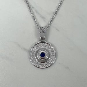 Evil eye necklace with blue CZ stone - Sterling Silver evil eye pendant, charm pendant