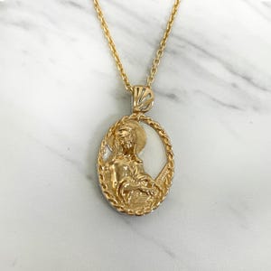 Saint Cecilia Necklace with piano - Two tone with Thorn frame, Sterling Silver Saint Cecilia Pendant