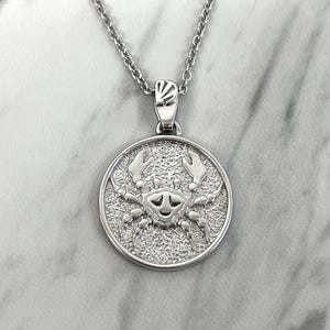 Sterling Silver Cancer Zodiac Pendant Necklace