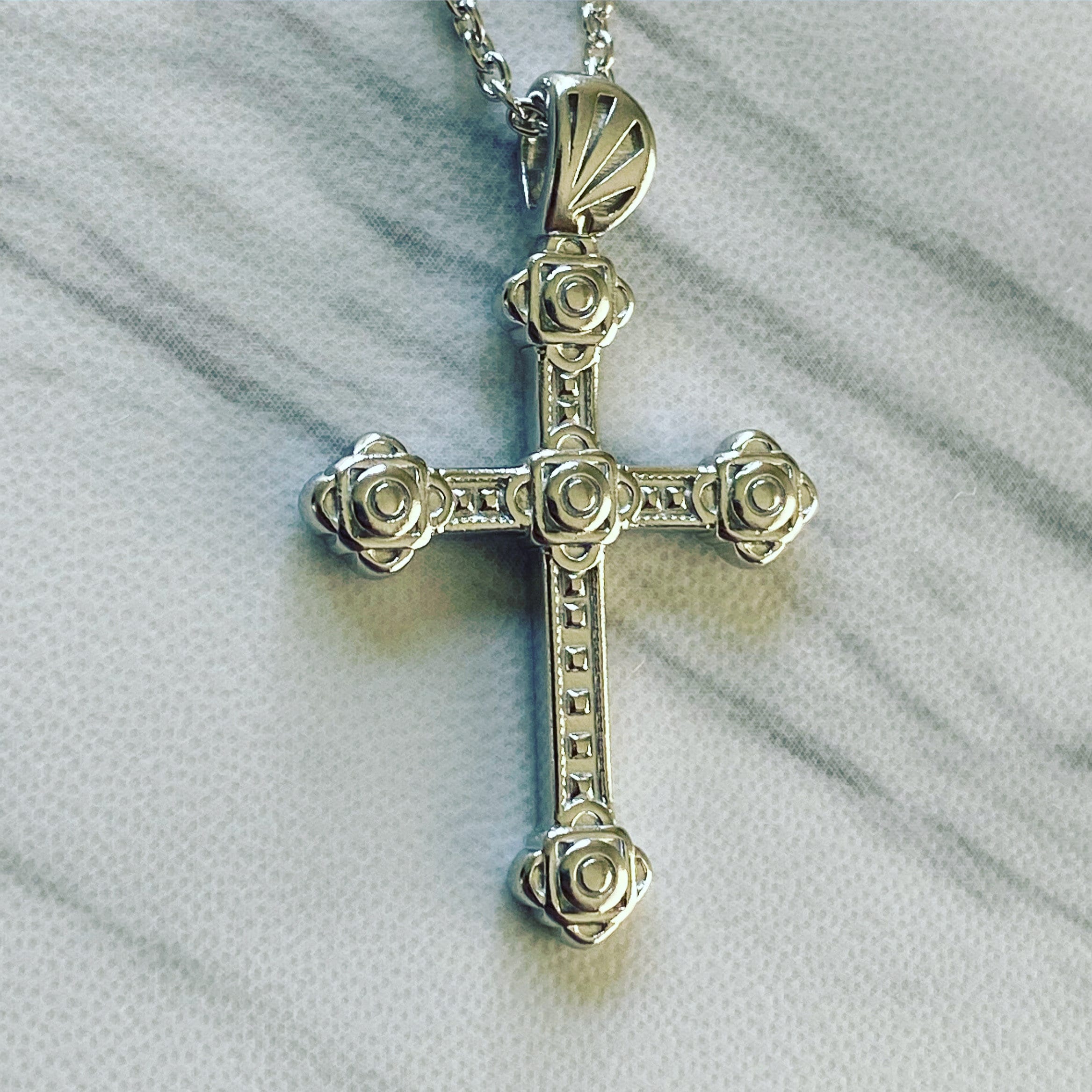 Slim Gothic Cross Necklace Sterling 