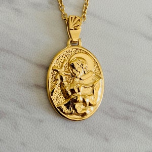 Saint Francis Necklace: 18K Gold Vermeil Sterling Silver Medal