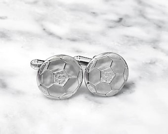 Sterling Silver Soccer Cufflinks, Soccer Lover Cufflinks, Silver Cufflinks, Cufflinks for Men, Cuff Links for Men, Gifts for men