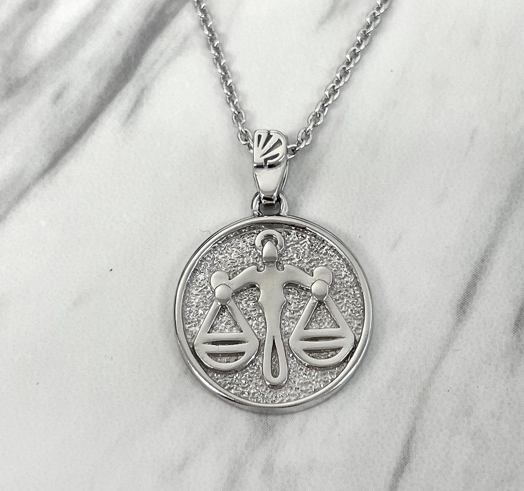 Libra Zodiac Necklace for Women Sterling Silver 925 Pendant - Etsy