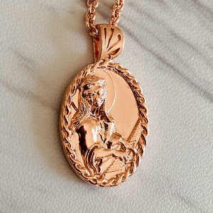 Saint Cecilia Necklace with piano - 18K Gold Vermeil with thorn frame, Saint Cecilia Pendant