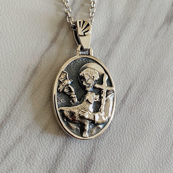 Saint Francis Pendant Oxidized 925 Sterling Silver | Dog Lover Patron Pendant