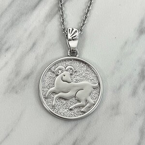 Aries Zodiac Necklace for Women - Sterling Silver Aries Zodiac pendant, Horoscope pendant