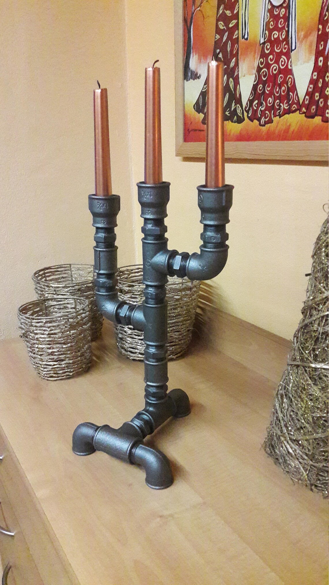Industrial Candle Holder Etsy