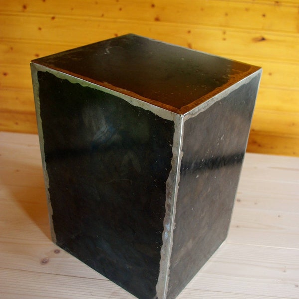 Tabouret/Bout de canapé , Cube , sur mesure , industriel , design , acier/fer et bois , pub , meuble de bar, loft , cuisine